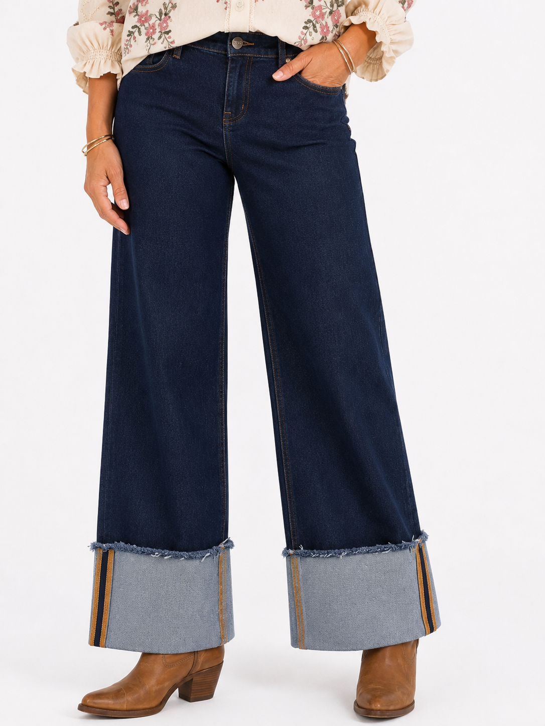 Midnight Cuff Risen Jeans
