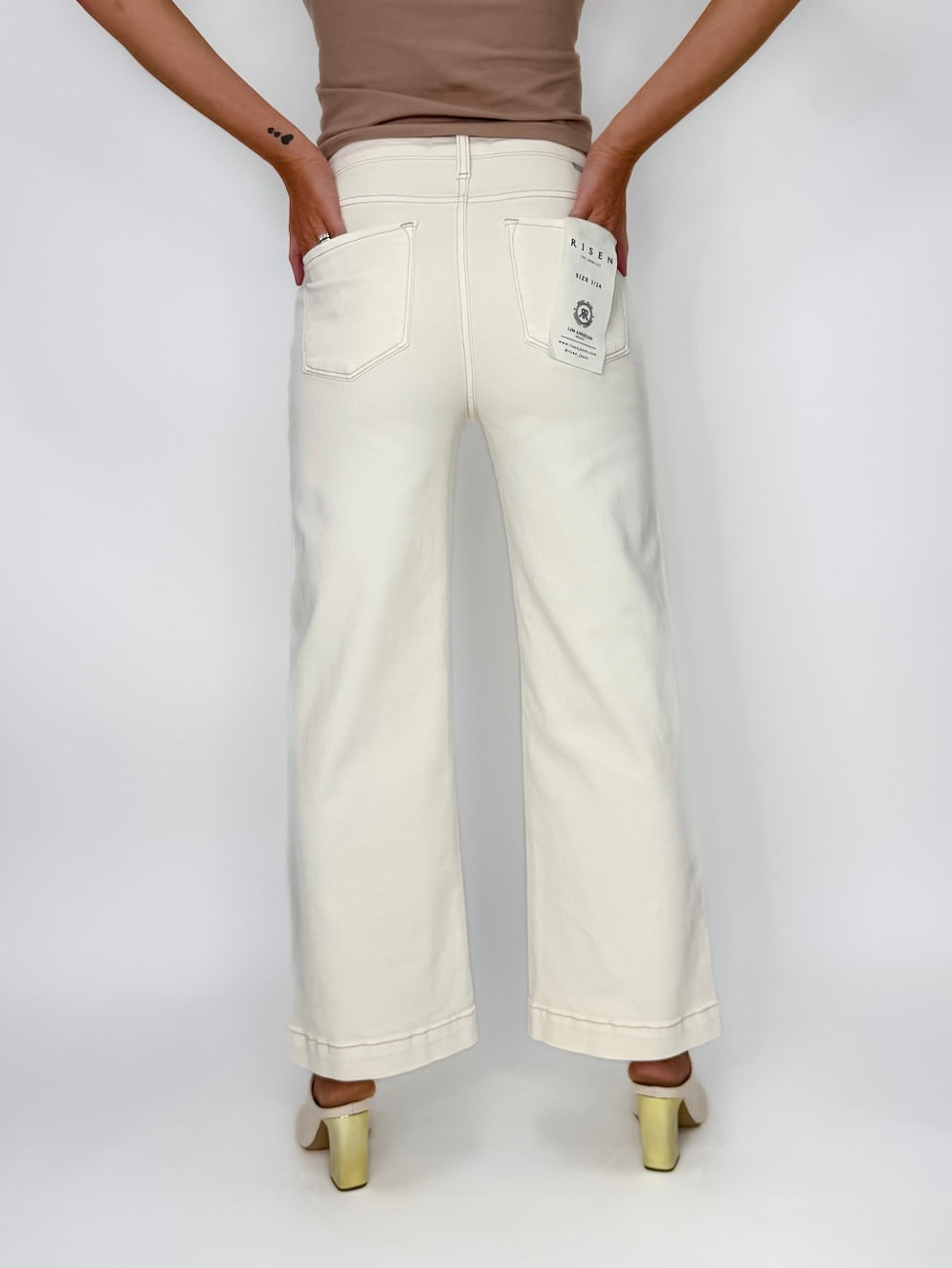 Whip Cream High Rise Cropped Jeans