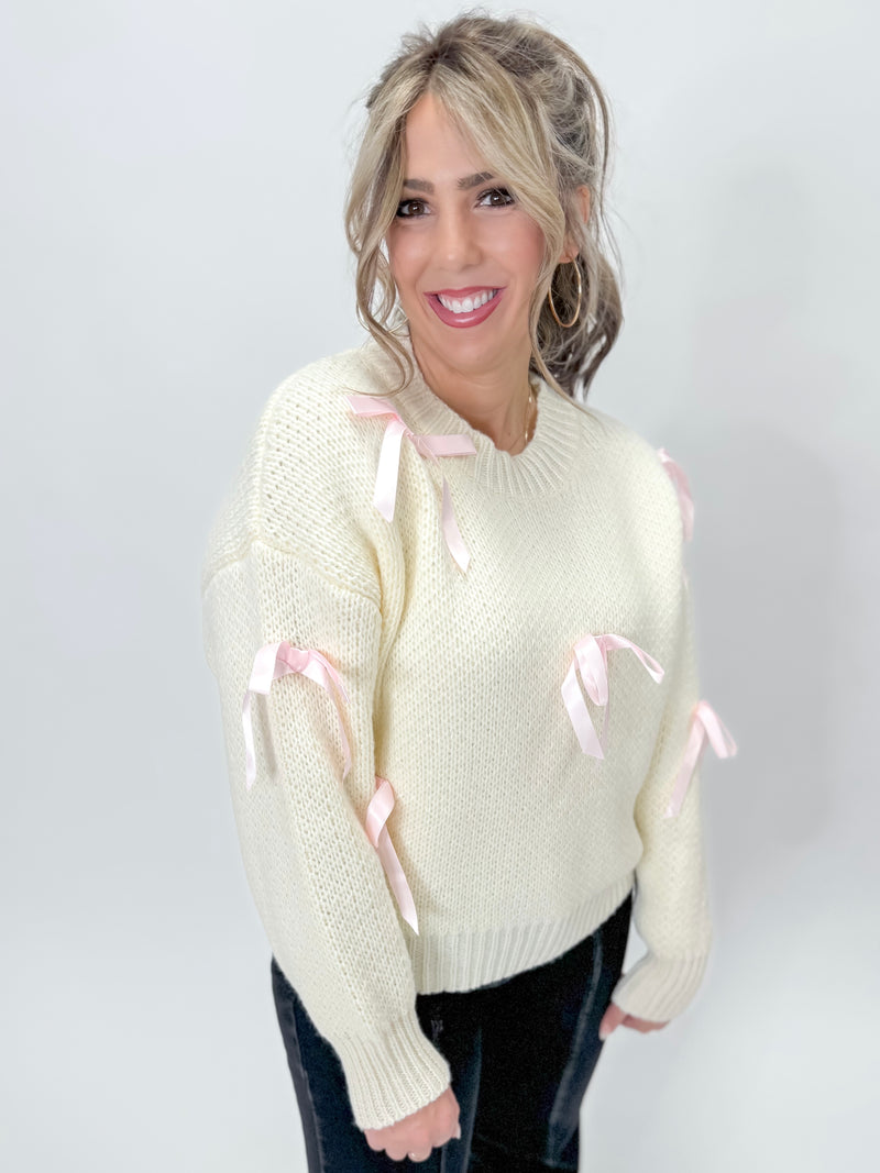 Valentine Wishes Bow Sweater