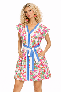 The Hibiscus Garden Tie-Waist Dress