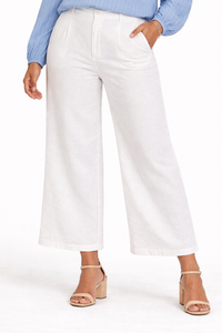 White Linen Wide Leg Pant