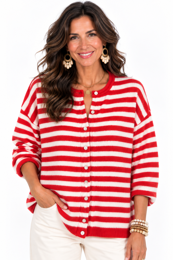 Pep Rally Stripe Cardigan.