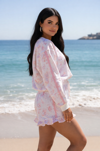 Floral Stripe French Terry Set