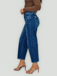 Lovervet Dark Wash Barrel Seam Jeans