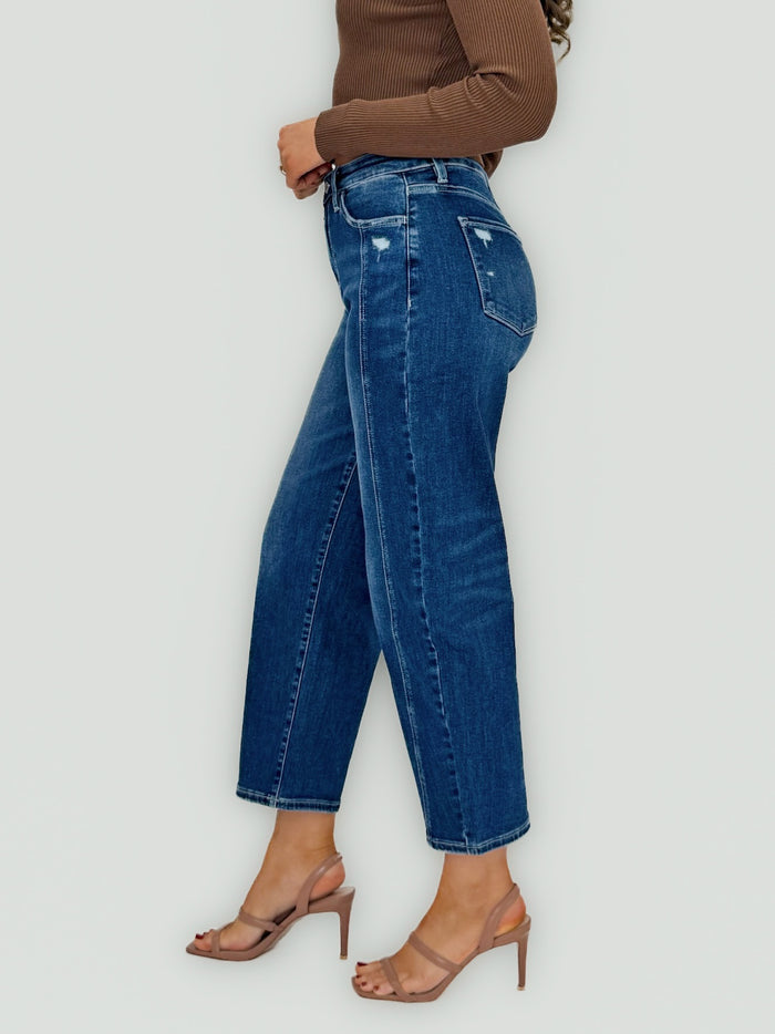 Lovervet Dark Wash Barrel Seam Jeans