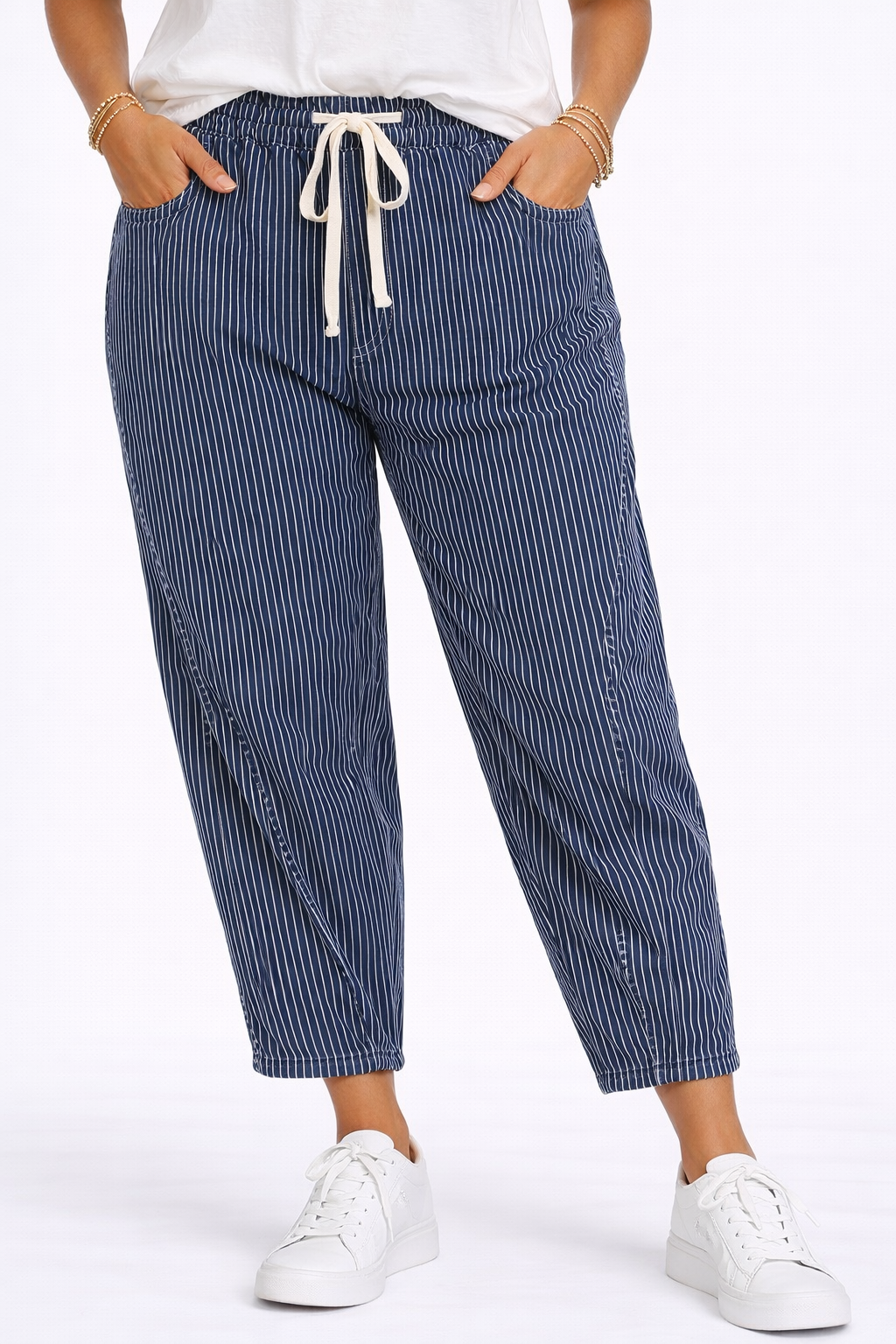 Harbor Stripe Barrel Pants