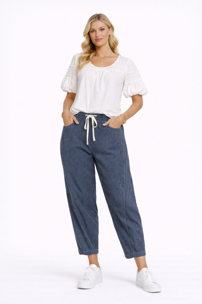 Harbor Stripe Barrel Pants
