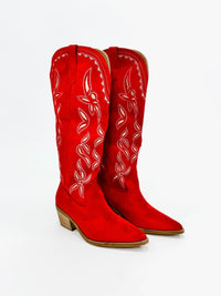 Crimson Bow Tall Western Boots