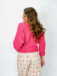Geranium Pink Crewneck Sweater