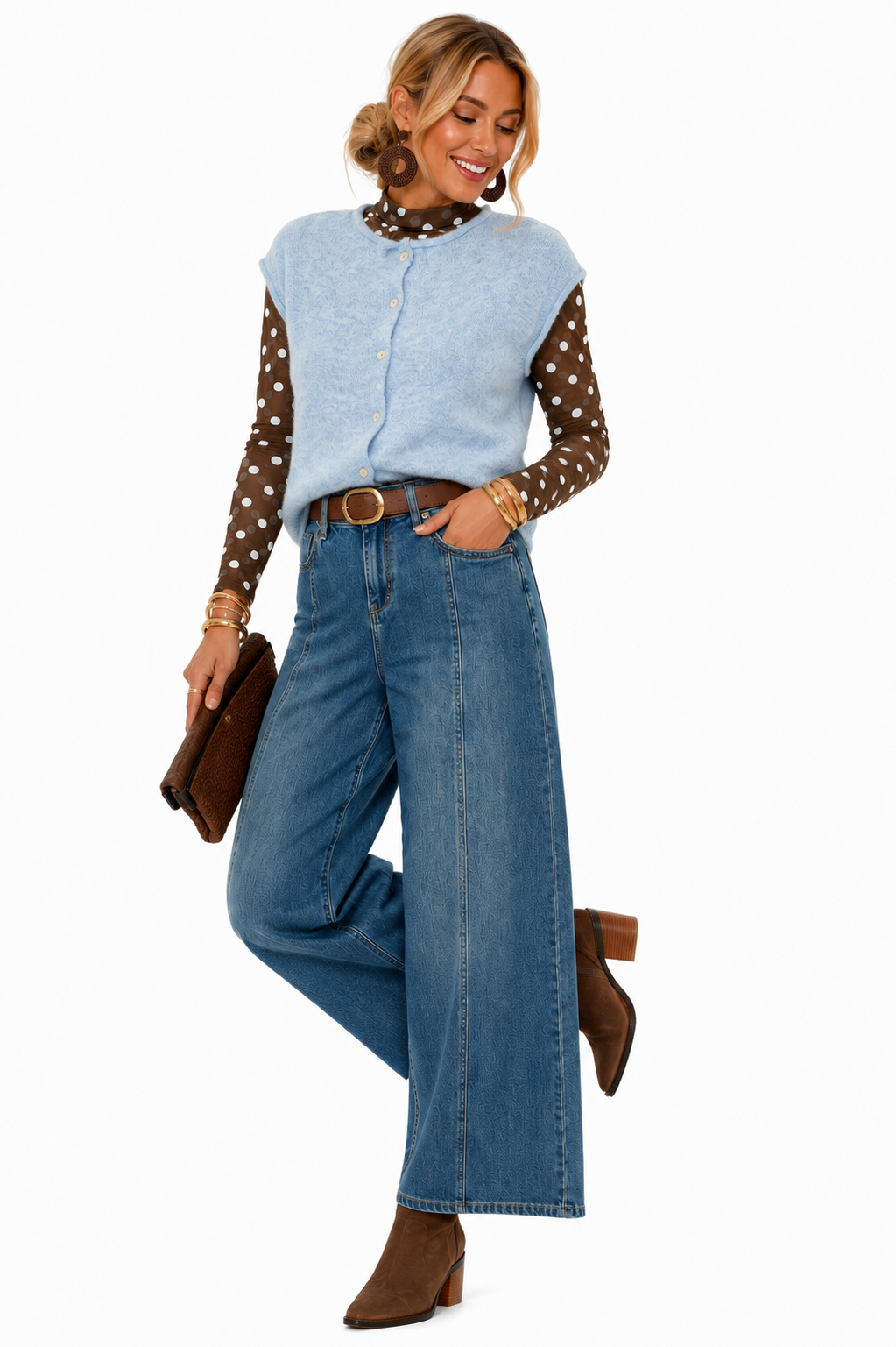 Mica Park Avenue Wide Leg Jeans