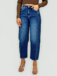 Lovervet Dark Wash Barrel Seam Jeans