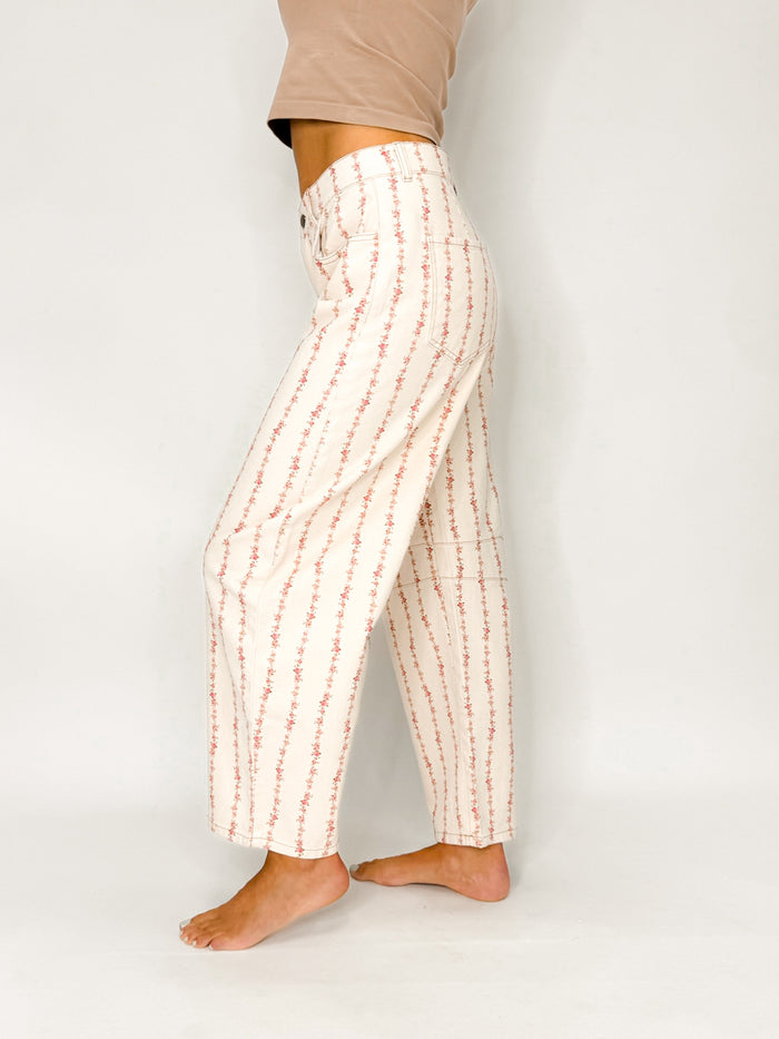 Blush Vine Barrel Jeans