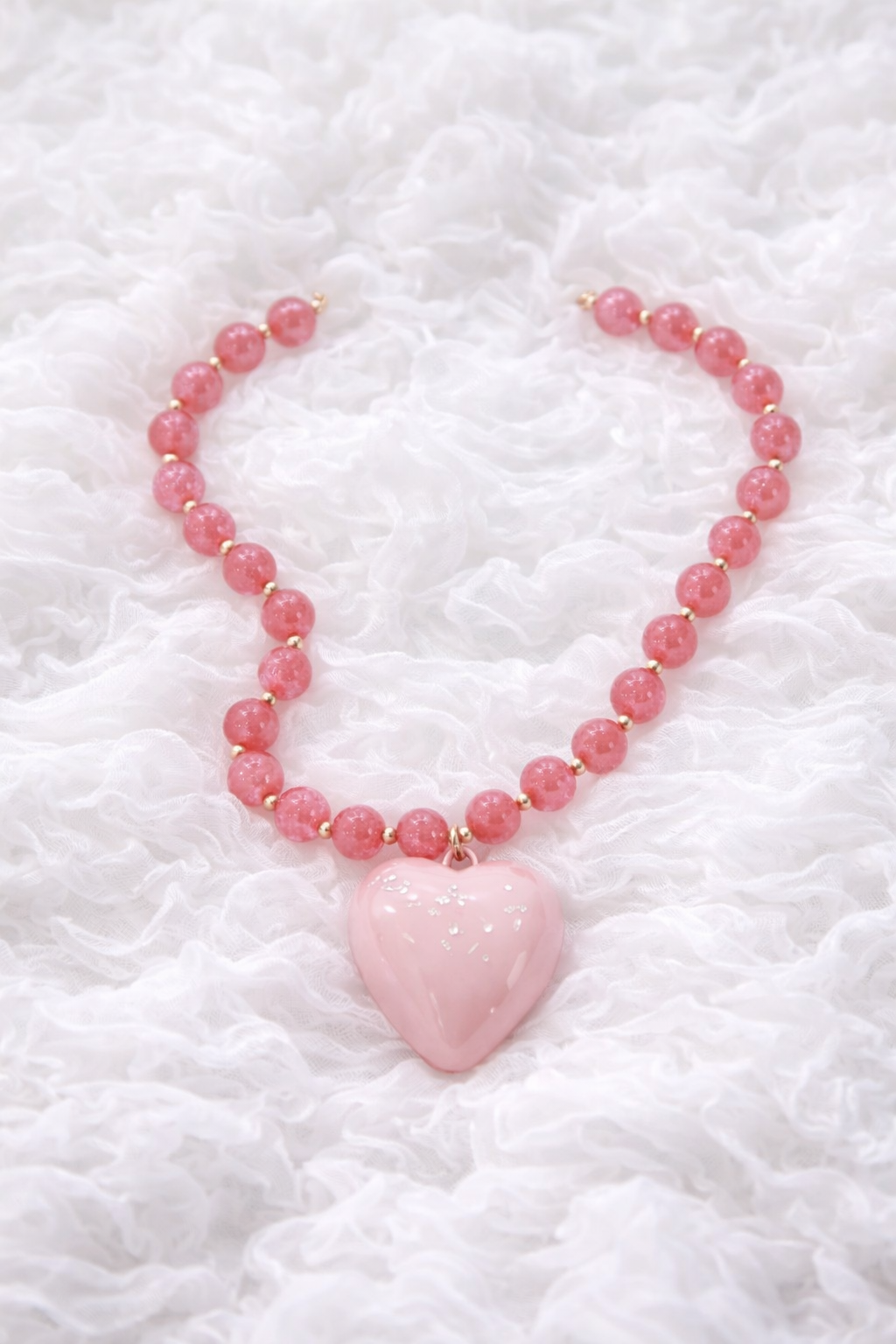 Pink Taffy Heart Necklace