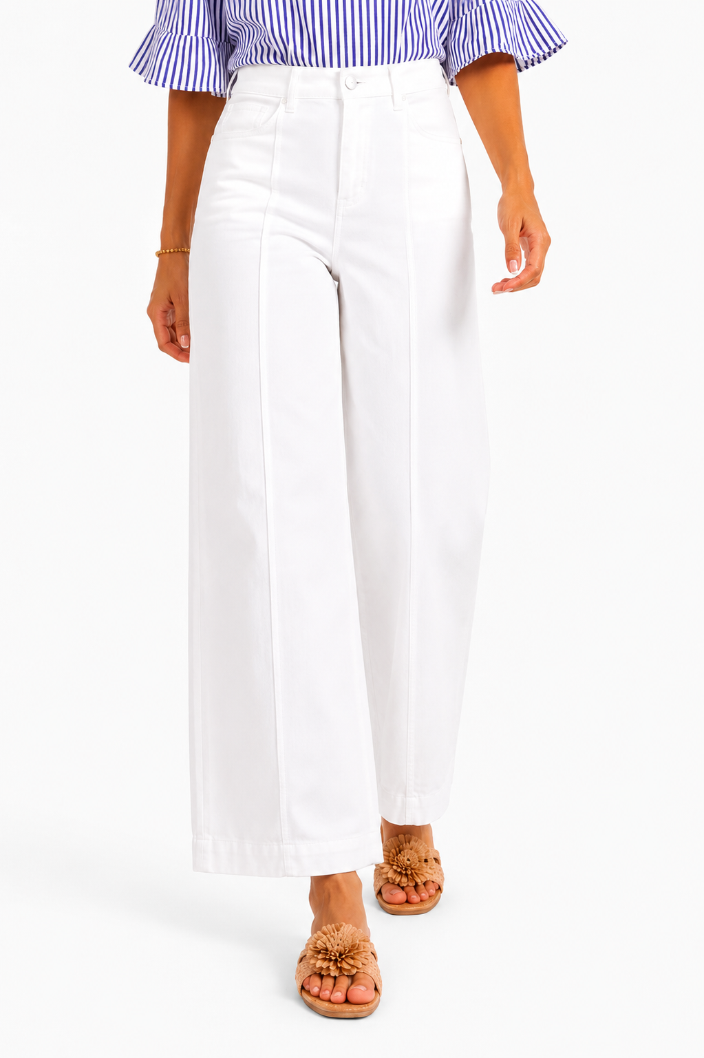 The Madison Seam White Jean- Risen