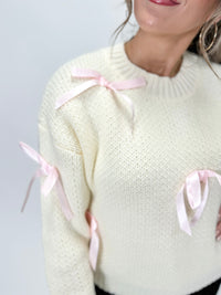 Valentine Wishes Bow Sweater