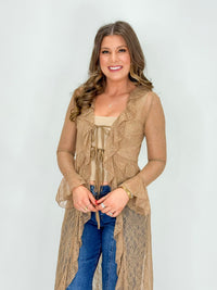 Ginger Brown Lace Duster