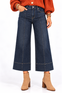Risen Samantha Tummy Control Wide Cuff Cropped Jeans – Dark Wash