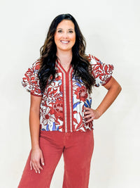 Fall Bloom Embroidered Blouse