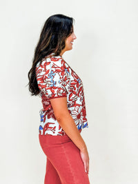 Fall Bloom Embroidered Blouse