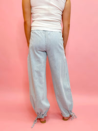 Light Wash Free People Dupe Wide Leg Tie Hem Jeans