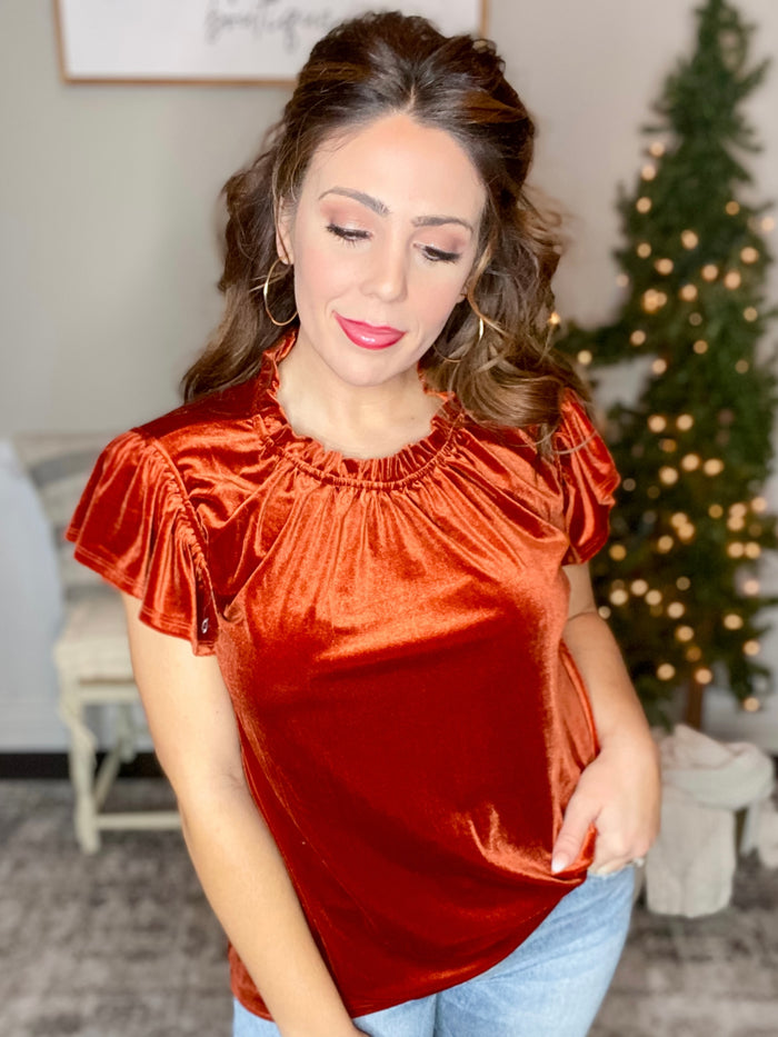 Velvet Sunset Ruffle Neck Tank