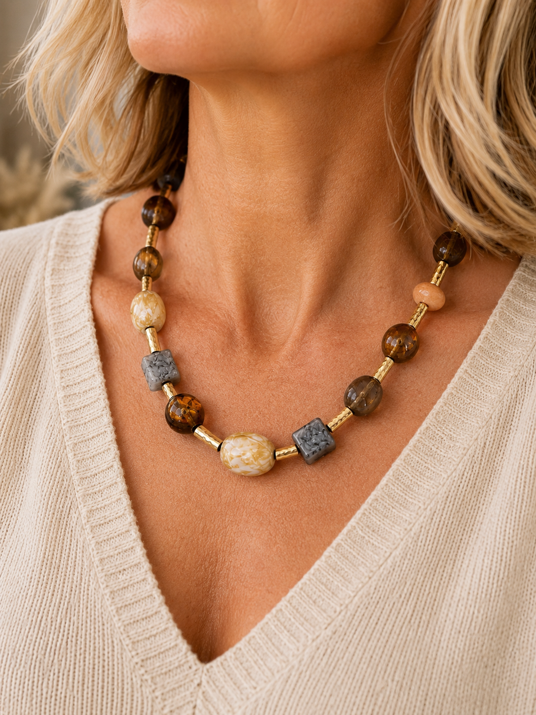 Golden Grove Beaded Necklace