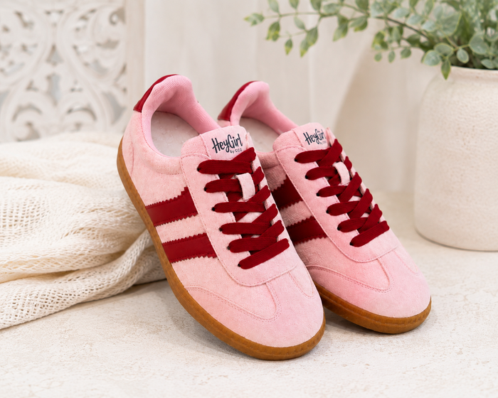 Heads Up Pink & Red Combo Cory Sneakers