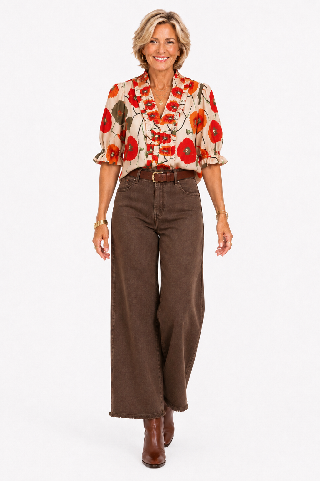 Risen Espresso Edit Wide Leg Crop Jean