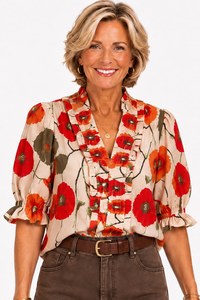 Poppy & Poetry Cotton Blouse
