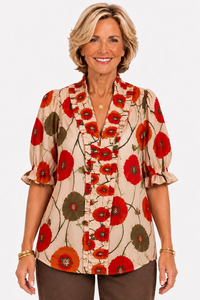 Poppy & Poetry Cotton Blouse