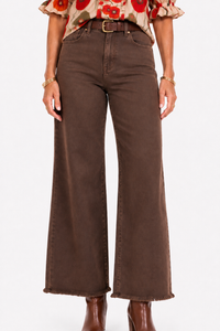 Risen Espresso Edit Wide Leg Crop Jean