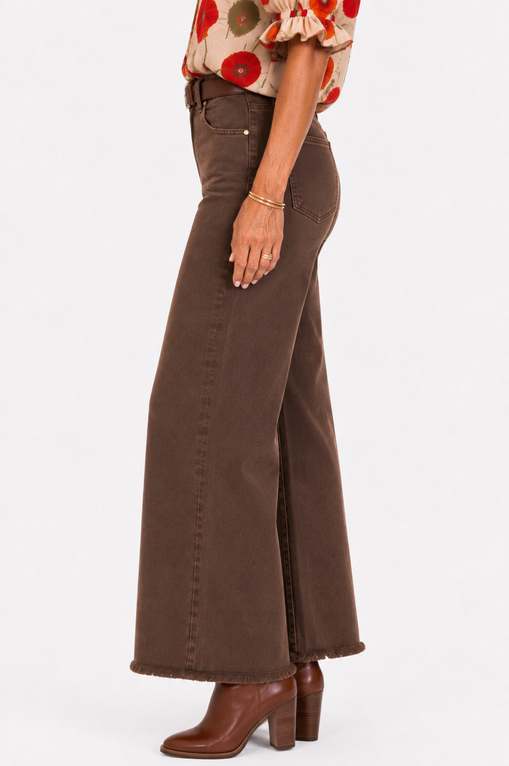 Risen Espresso Edit Wide Leg Crop Jean