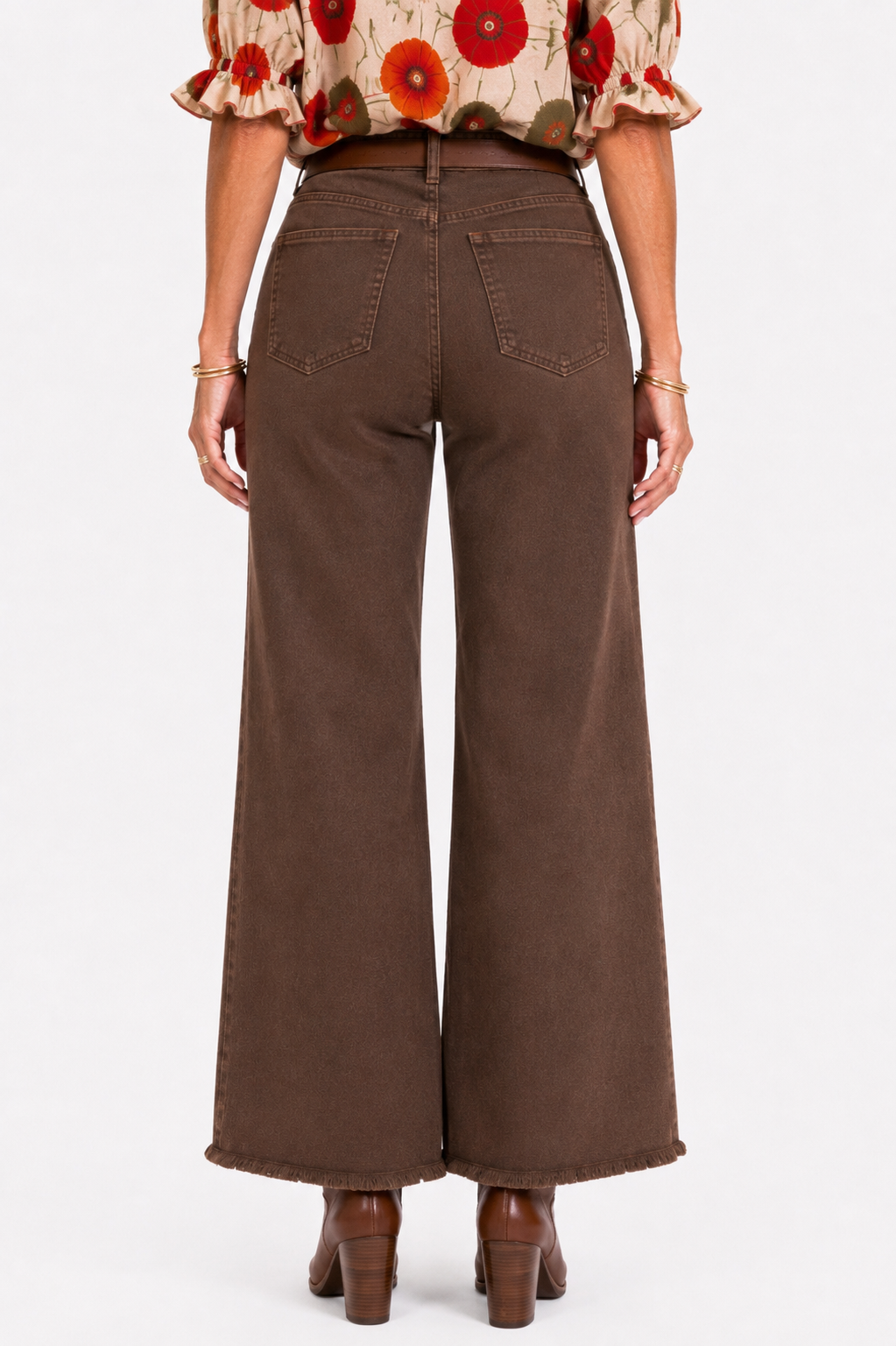 Risen Espresso Edit Wide Leg Crop Jean