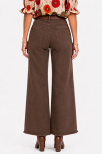 Risen Espresso Edit Wide Leg Crop Jean