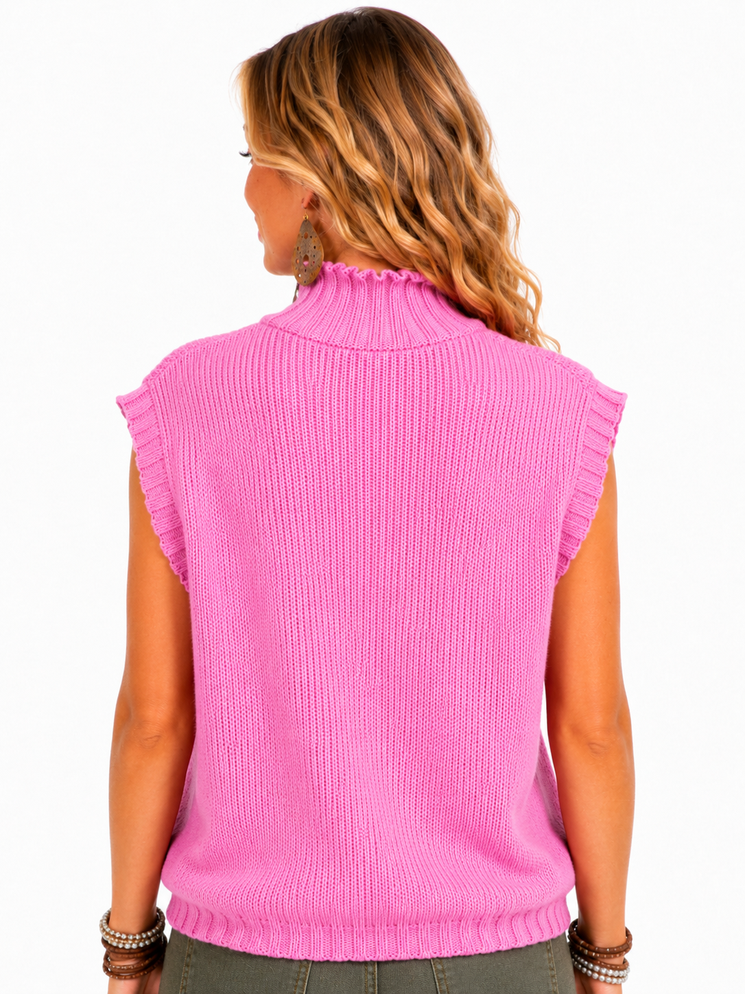 Pink Crush Mock Neck Sweater