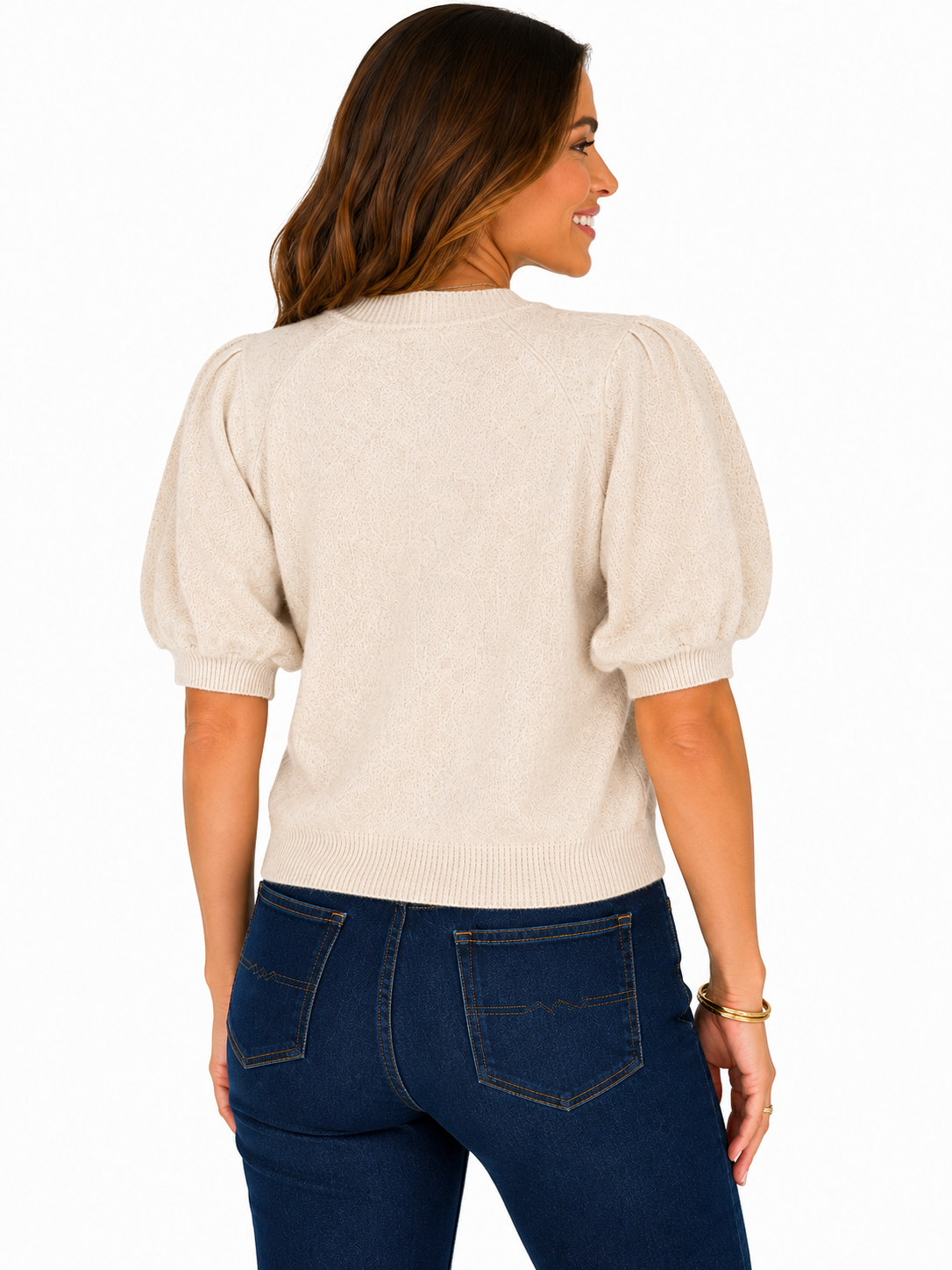 Oat Milk Puff Sleeve Sweater