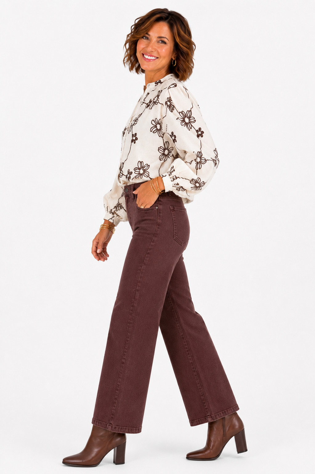 Risen Chocolate Line High-Rise Crop Jeans