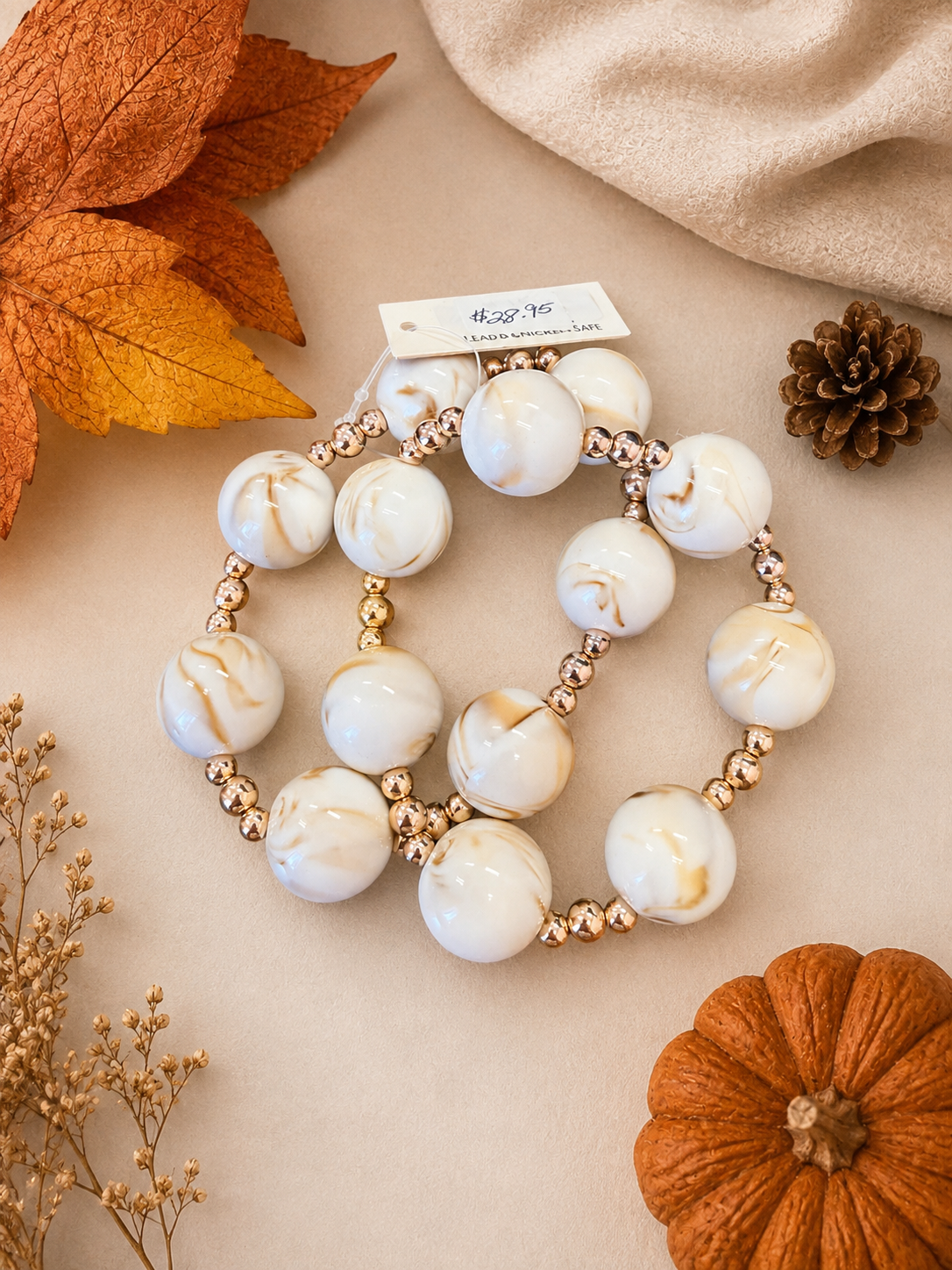 Autumn Pearl Double Strand Bracelet