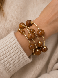 Amber Glow Triple Strand Bracelet
