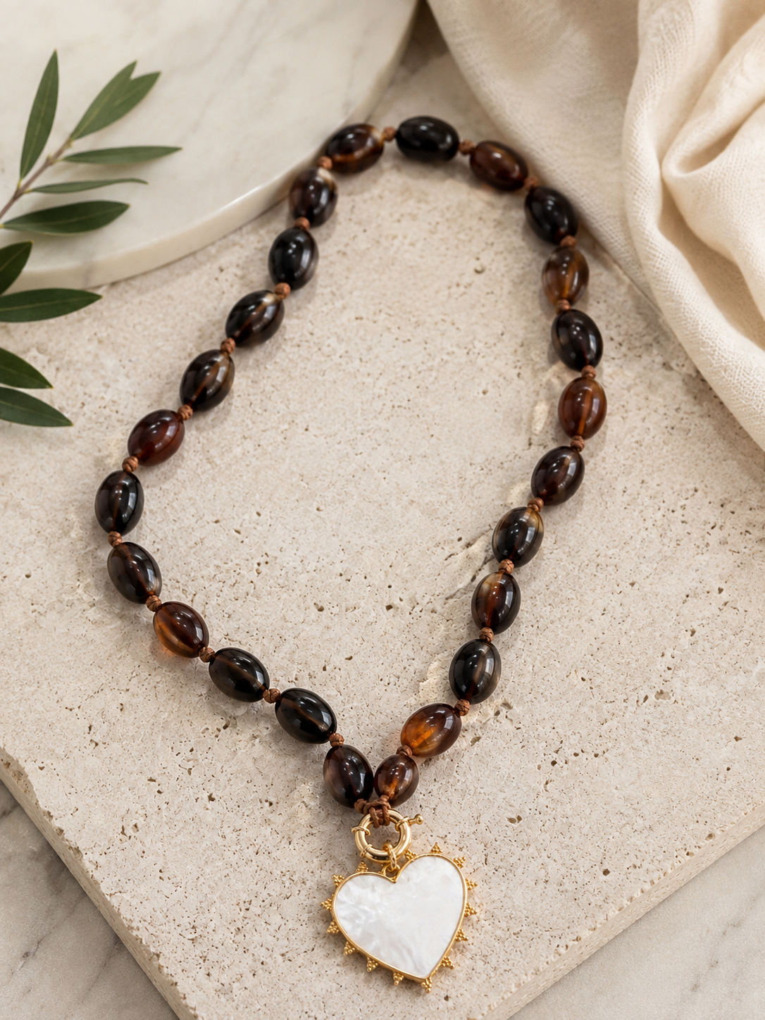 The Mocha Moon Heart Necklace
