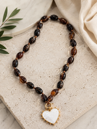 The Mocha Moon Heart Necklace
