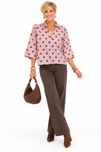 The Rosewood Dot Blouse