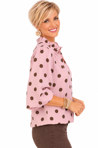The Rosewood Dot Blouse