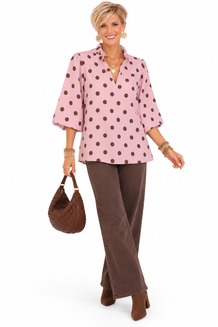 The Rosewood Dot Blouse