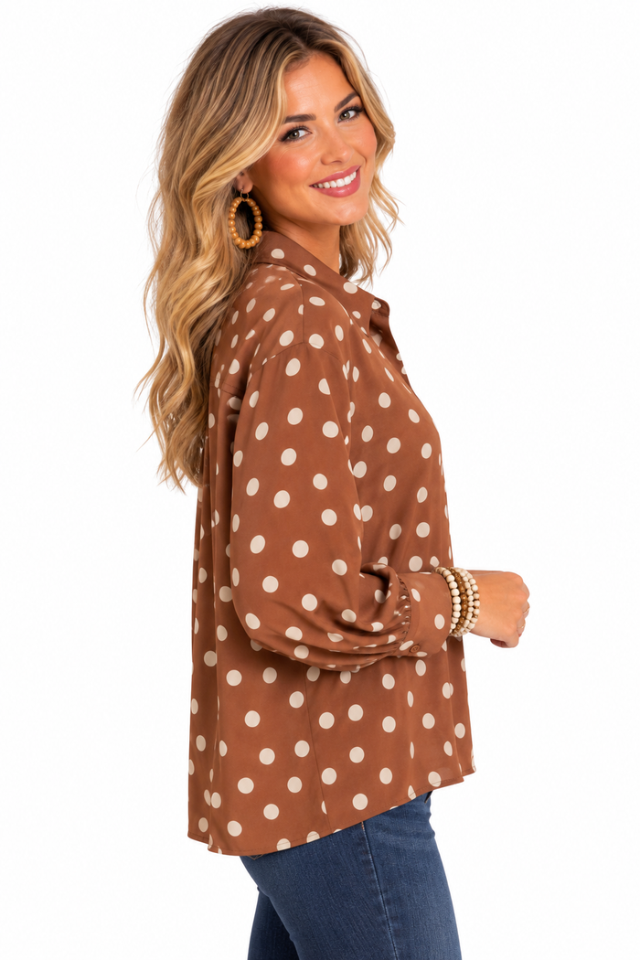 Cocoa Dot Blouse