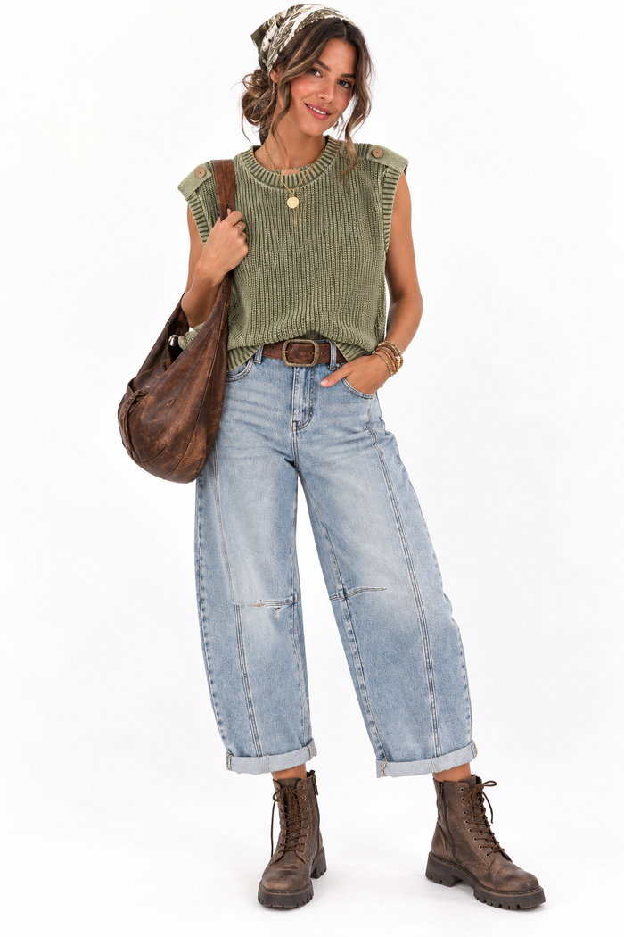 Free Spirit Button Back Sweater Vest.