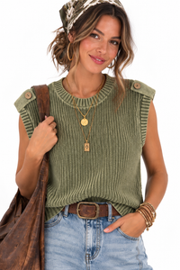 Free Spirit Button Back Sweater Vest.