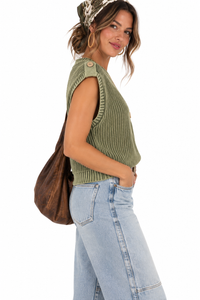 Free Spirit Button Back Sweater Vest.