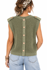 Free Spirit Button Back Sweater Vest.