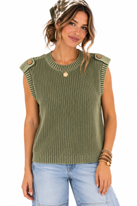 Free Spirit Button Back Sweater Vest.
